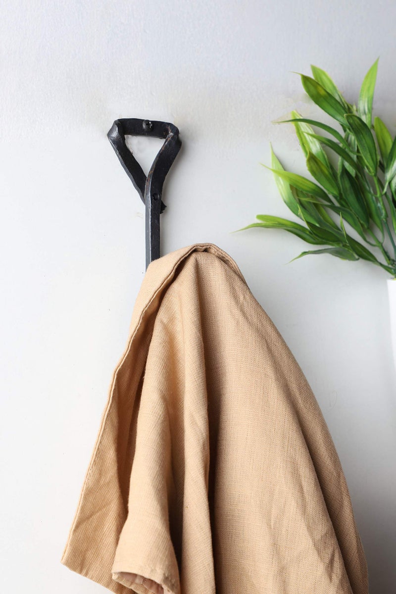 GoCraft Handmade Wrought Iron Coat Hook | Hook for Coats, Towels, Scarves | Forged Metal Decorative Colonial Wall Decor - Image 3